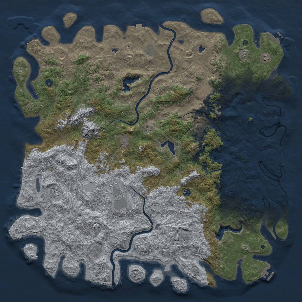Rust Map: Procedural Map, Size: 6000, Seed: 1881214, 17 Monuments