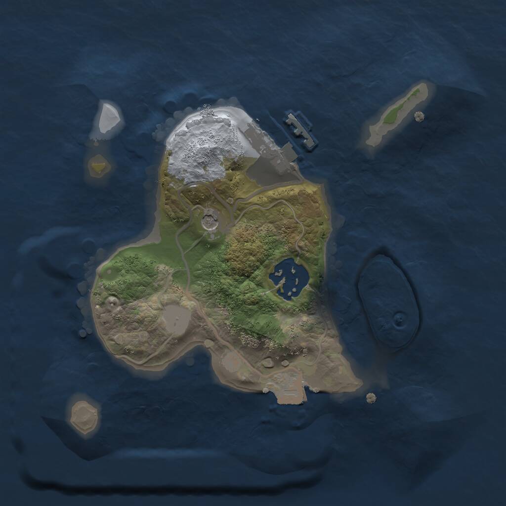 Rust Map: Procedural Map, Size: 2000, Seed: 441436637, 4 Monuments