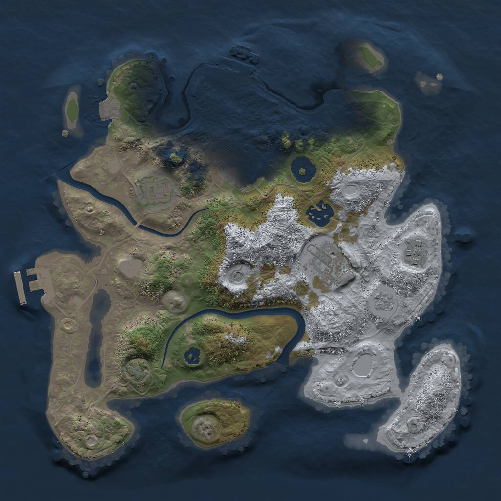 Rust Map: Procedural Map, Size: 3000, Seed: 1337392570, 11 Monuments