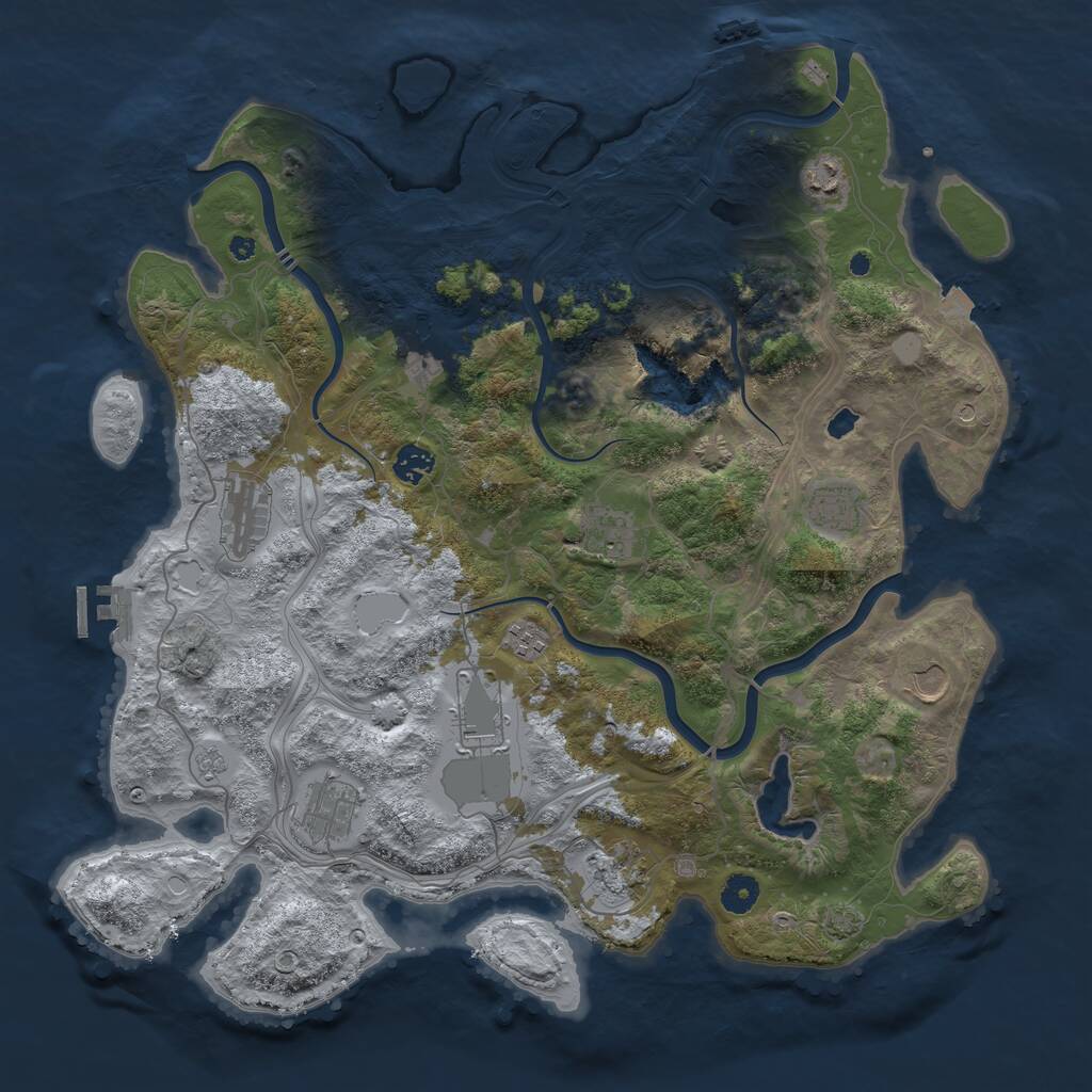 Rust Map: Procedural Map, Size: 4250, Seed: 963972932, 17 Monuments
