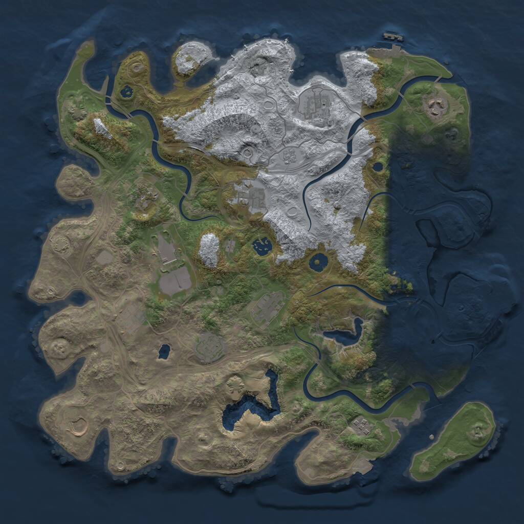 Rust Map: Procedural Map, Size: 4300, Seed: 900304, 17 Monuments