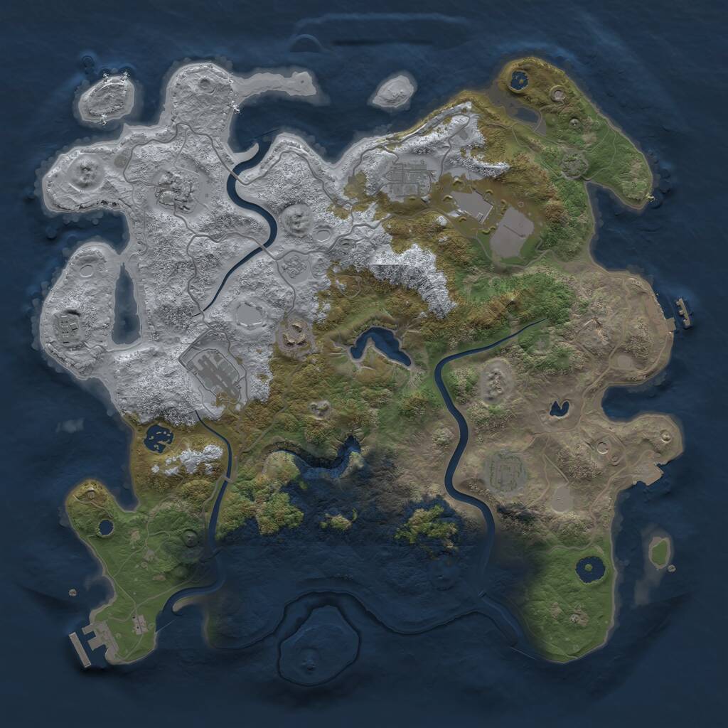 Rust Map: Procedural Map, Size: 4000, Seed: 1932719896, 14 Monuments