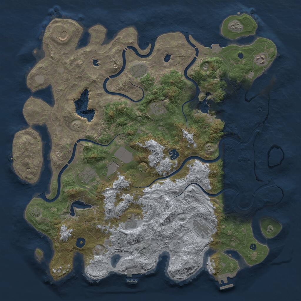 Rust Map: Procedural Map, Size: 4500, Seed: 647709732, 16 Monuments