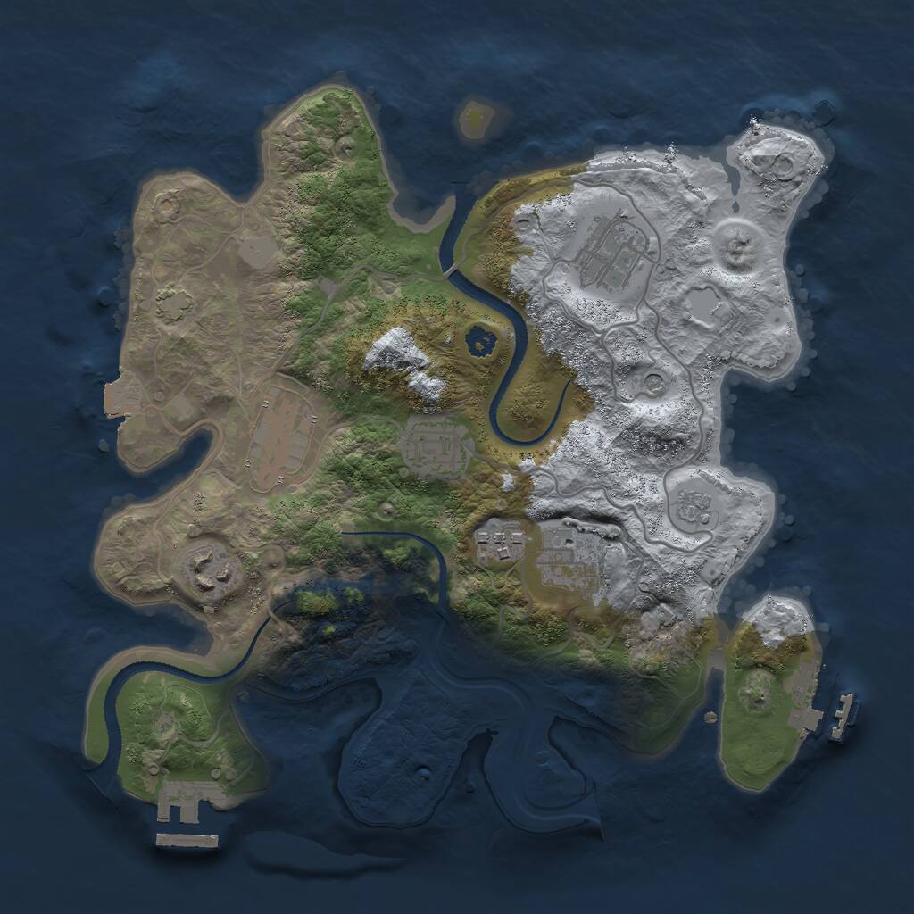 Rust Map: Procedural Map, Size: 3000, Seed: 1663143935, 12 Monuments