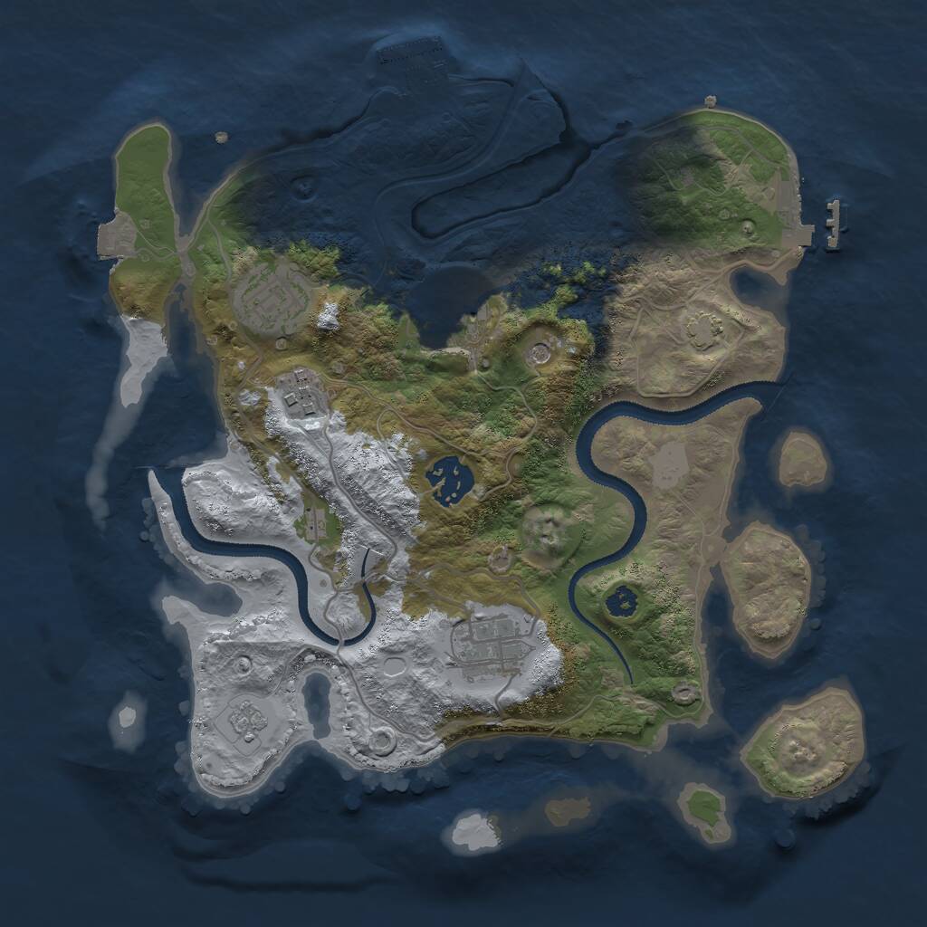 Rust Map: Procedural Map, Size: 3000, Seed: 7845679, 11 Monuments