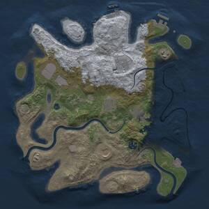 Thumbnail Rust Map: Procedural Map, Size: 3500, Seed: 124536, 15 Monuments