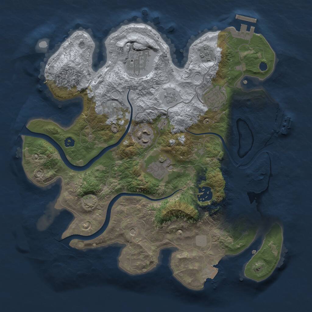 Rust Map: Procedural Map, Size: 3000, Seed: 89345678, 12 Monuments