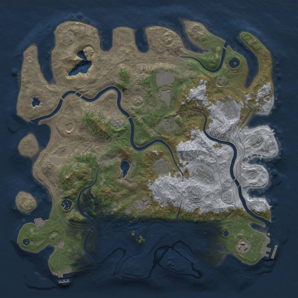 Rust Map: Procedural Map, Size: 4300, Seed: 958094778, 16 Monuments