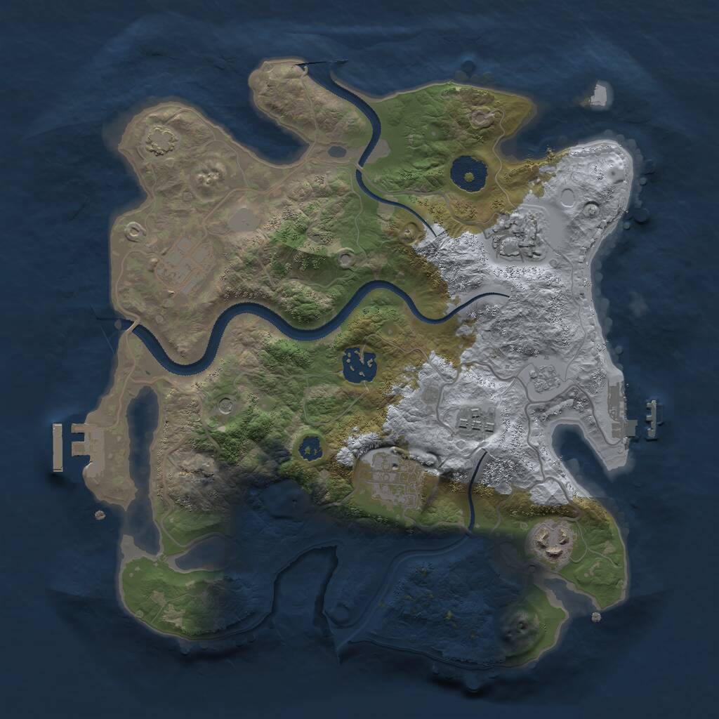 Rust Map: Procedural Map, Size: 3000, Seed: 68450, 12 Monuments