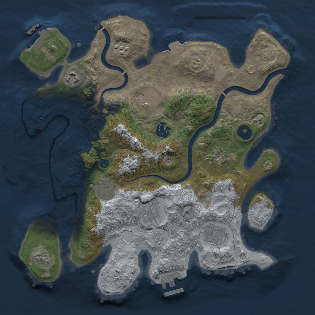 Rust Map: Procedural Map, Size: 3250, Seed: 62352, 14 Monuments