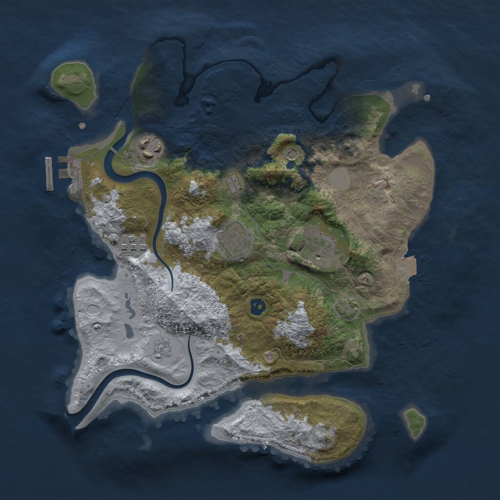 Rust Map: Procedural Map, Size: 3000, Seed: 213221, 9 Monuments