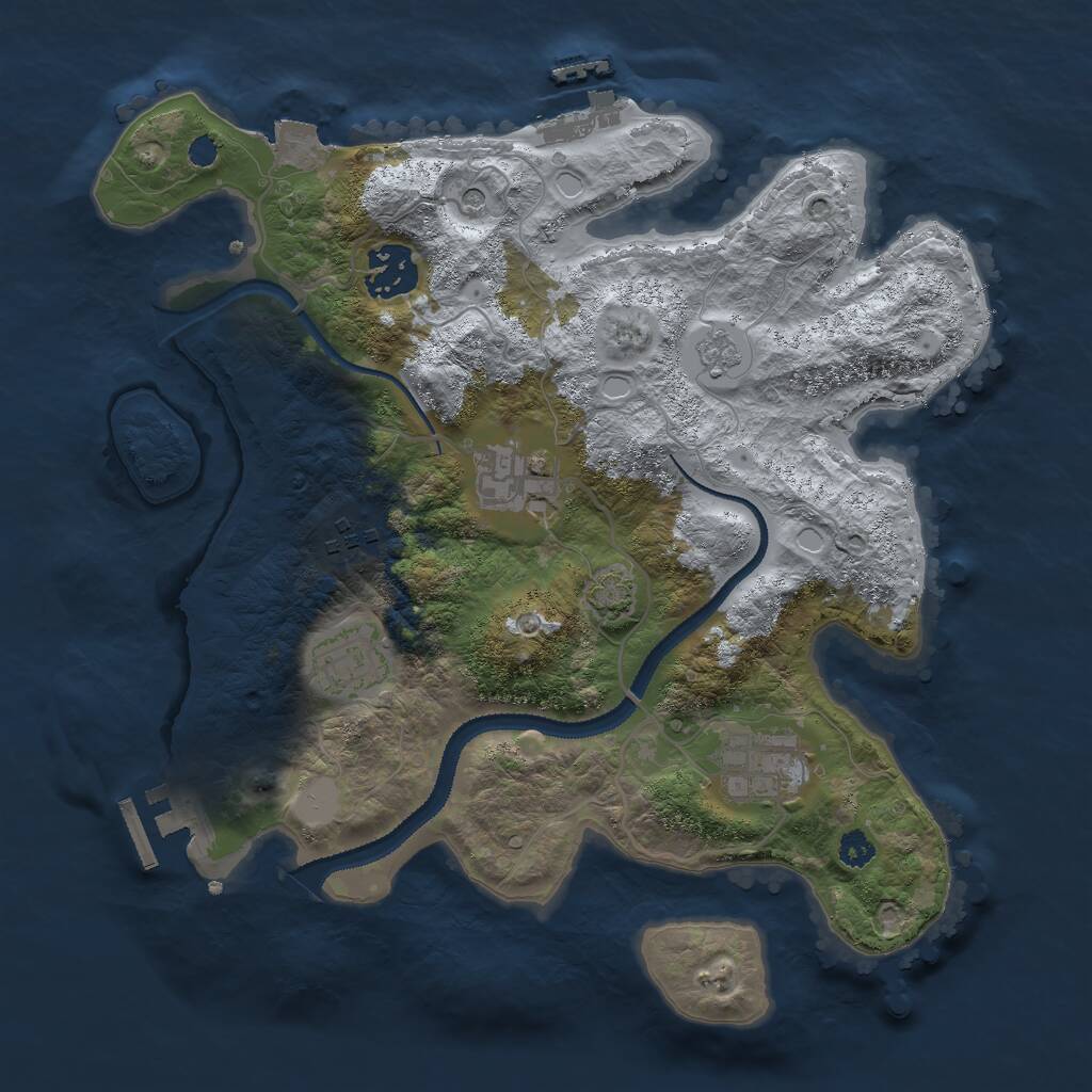 Rust Map: Procedural Map, Size: 3000, Seed: 13377, 11 Monuments