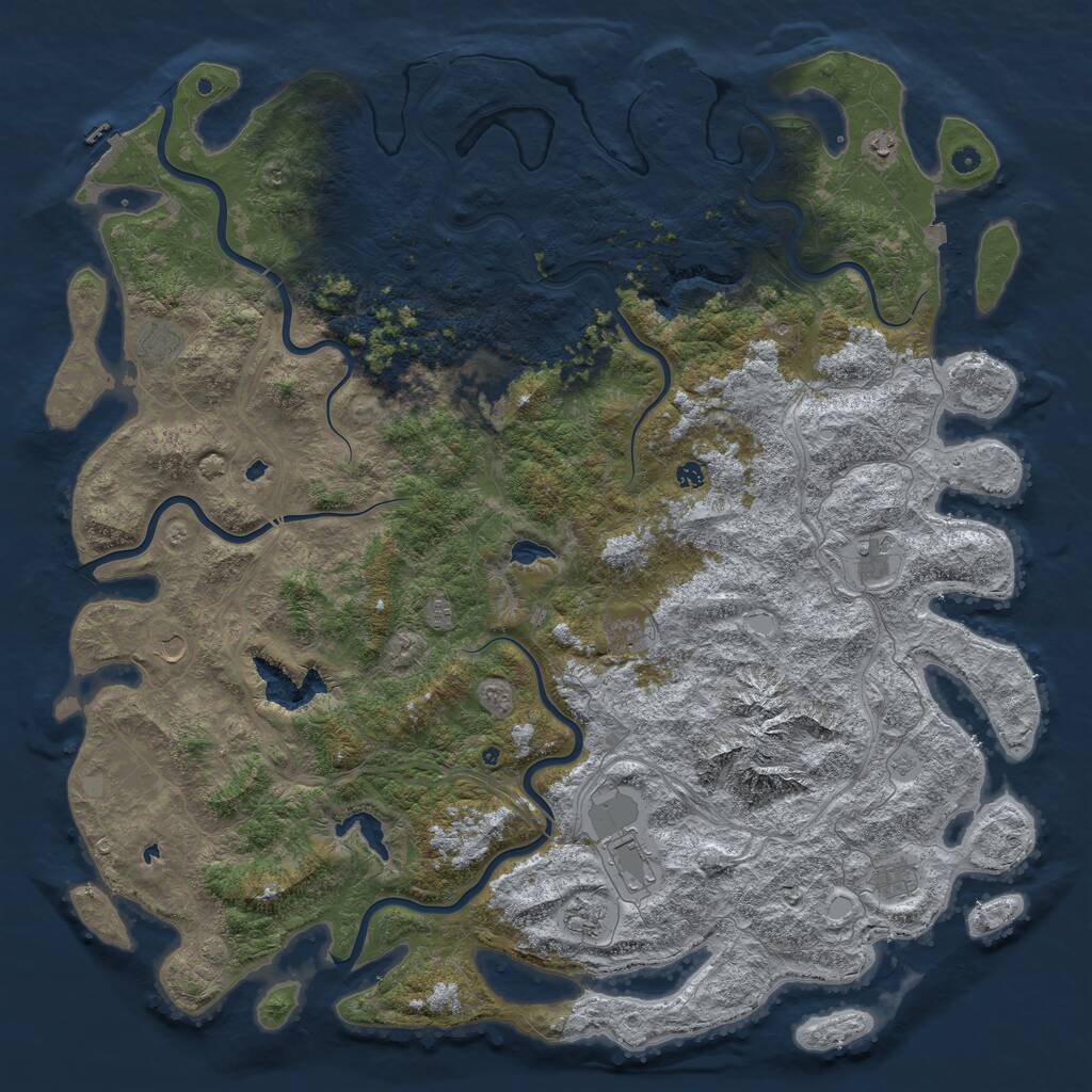Rust Map: Procedural Map, Size: 6000, Seed: 789213, 17 Monuments