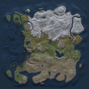 Thumbnail Rust Map: Procedural Map, Size: 4096, Seed: 4564, 16 Monuments