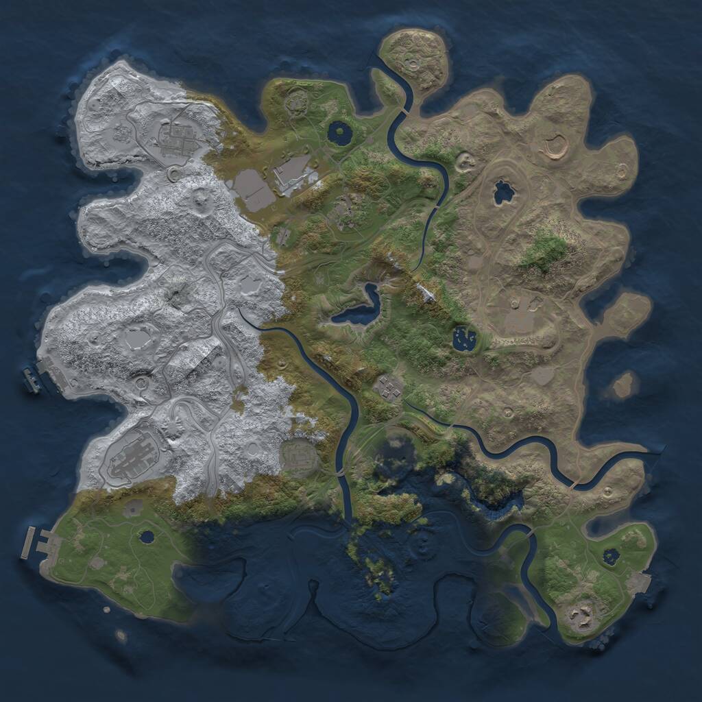 Rust Map: Procedural Map, Size: 4250, Seed: 1511961844, 17 Monuments