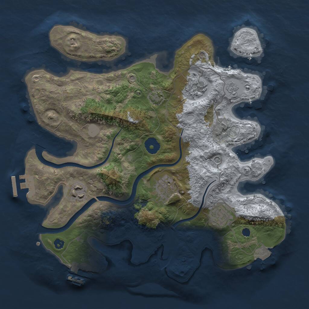 Rust Map: Procedural Map, Size: 3000, Seed: 8972, 10 Monuments