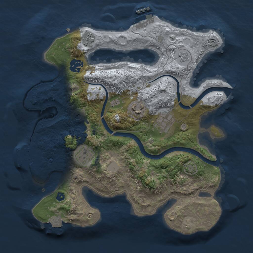Rust Map: Procedural Map, Size: 2850, Seed: 589681882, 11 Monuments