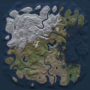 Thumbnail Rust Map: Procedural Map, Size: 4500, Seed: 725165447, 15 Monuments