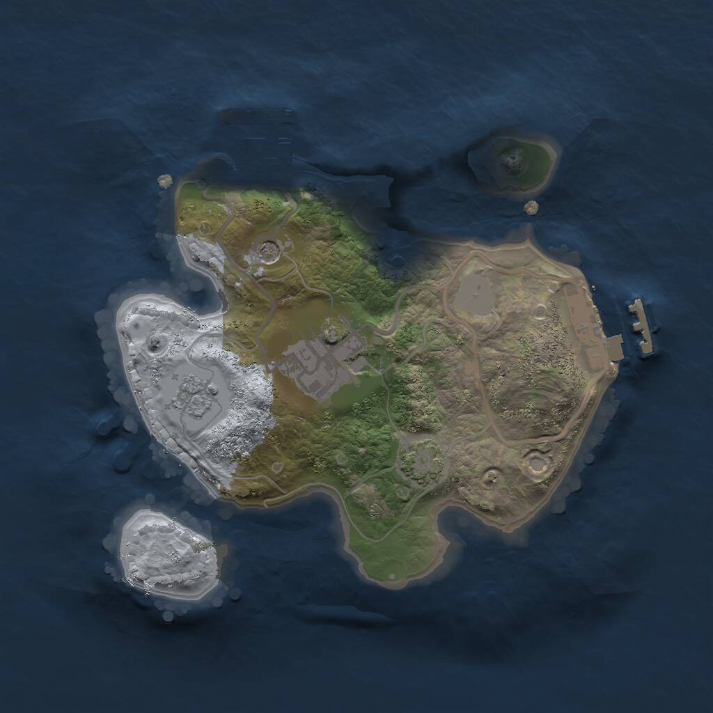 Rust Map: Procedural Map, Size: 2000, Seed: 45736, 7 Monuments