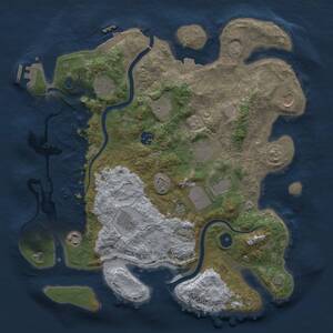 Thumbnail Rust Map: Procedural Map, Size: 3750, Seed: 1821895933, 15 Monuments