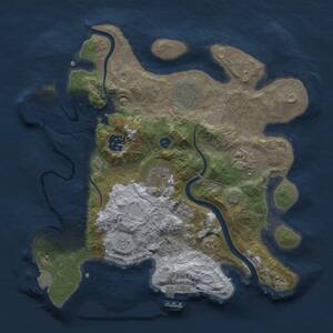 Thumbnail Rust Map: Procedural Map, Size: 3000, Seed: 1301995835, 11 Monuments