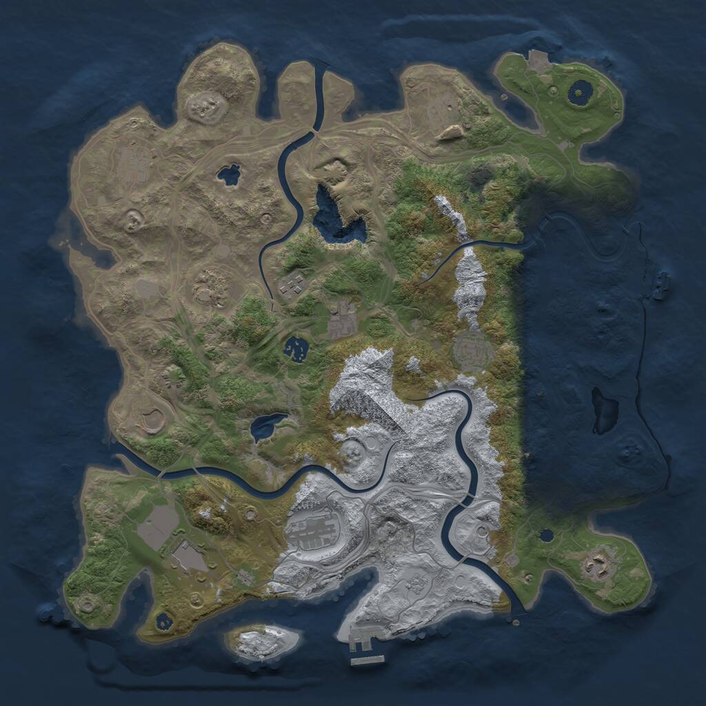 Rust Map: Procedural Map, Size: 4250, Seed: 962527355, 17 Monuments