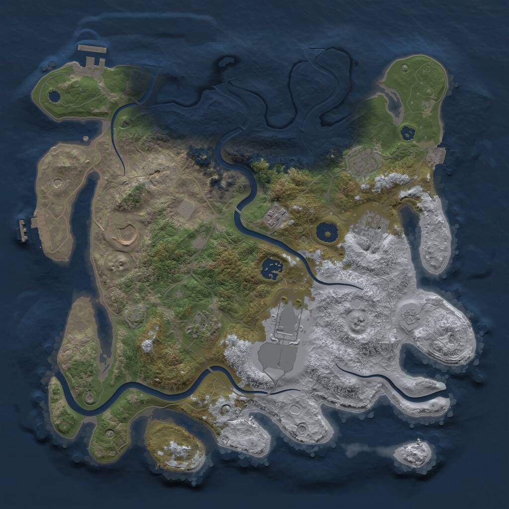 Rust Map: Procedural Map, Size: 3600, Seed: 770, 13 Monuments