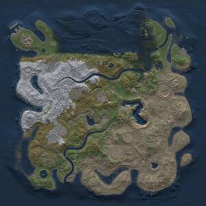 Thumbnail Rust Map: Procedural Map, Size: 4096, Seed: 48535, 16 Monuments