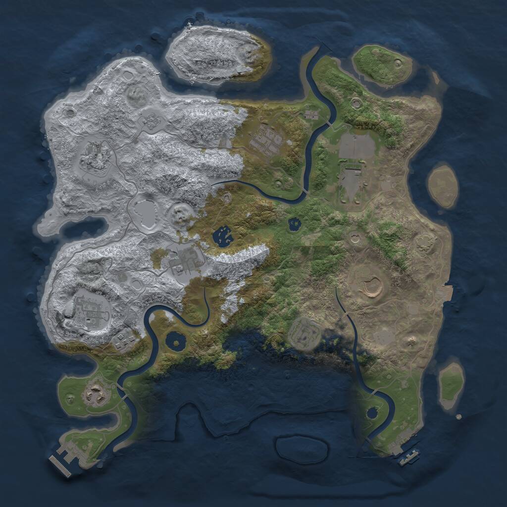 Rust Map: Procedural Map, Size: 3750, Seed: 859422668, 16 Monuments