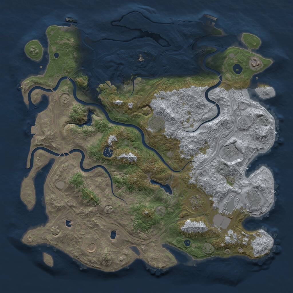 Rust Map: Procedural Map, Size: 4500, Seed: 1374510152, 15 Monuments