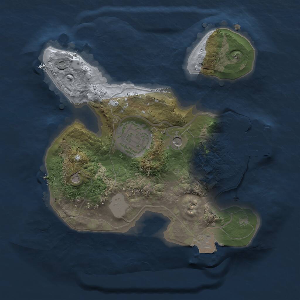 Rust Map: Procedural Map, Size: 2000, Seed: 33424507, 4 Monuments