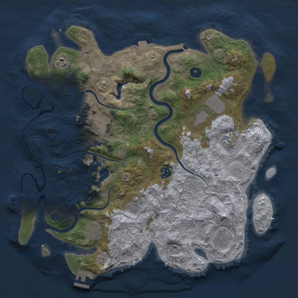Rust Map: Procedural Map, Size: 4000, Seed: 31072025, 15 Monuments