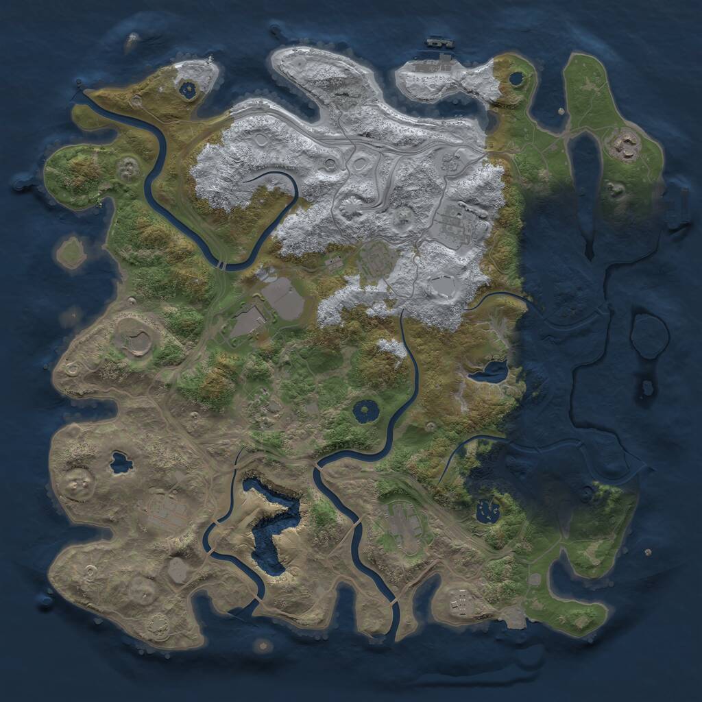Rust Map: Procedural Map, Size: 4250, Seed: 2012387556, 16 Monuments