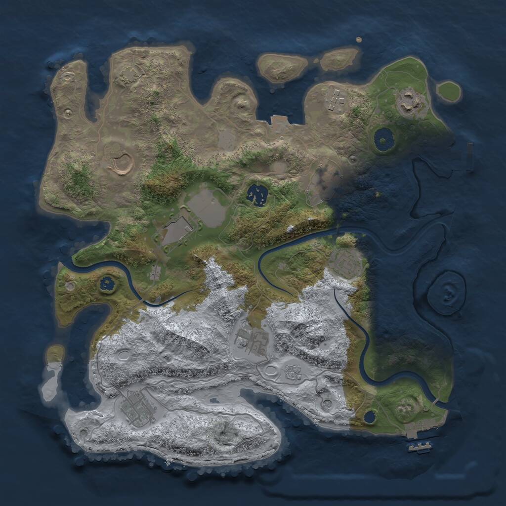 Rust Map: Procedural Map, Size: 3500, Seed: 415759893, 15 Monuments
