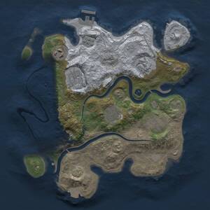Thumbnail Rust Map: Procedural Map, Size: 3000, Seed: 1738020719, 11 Monuments