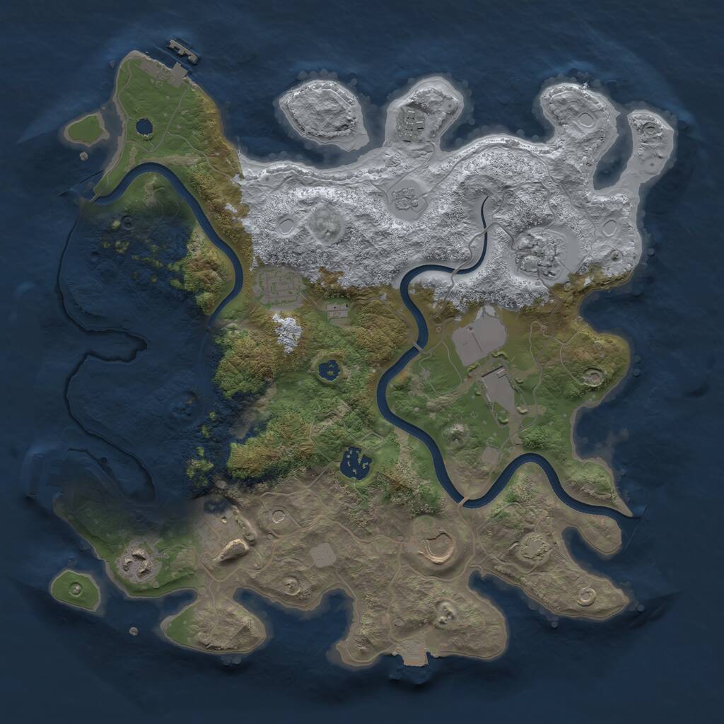 Rust Map: Procedural Map, Size: 3500, Seed: 1903114882, 14 Monuments