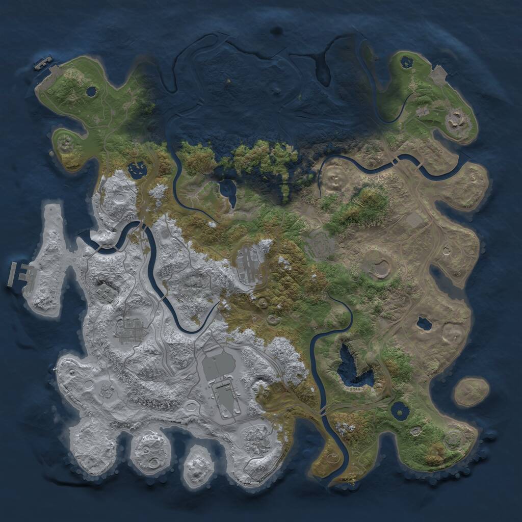 Rust Map: Procedural Map, Size: 4250, Seed: 659265863, 15 Monuments