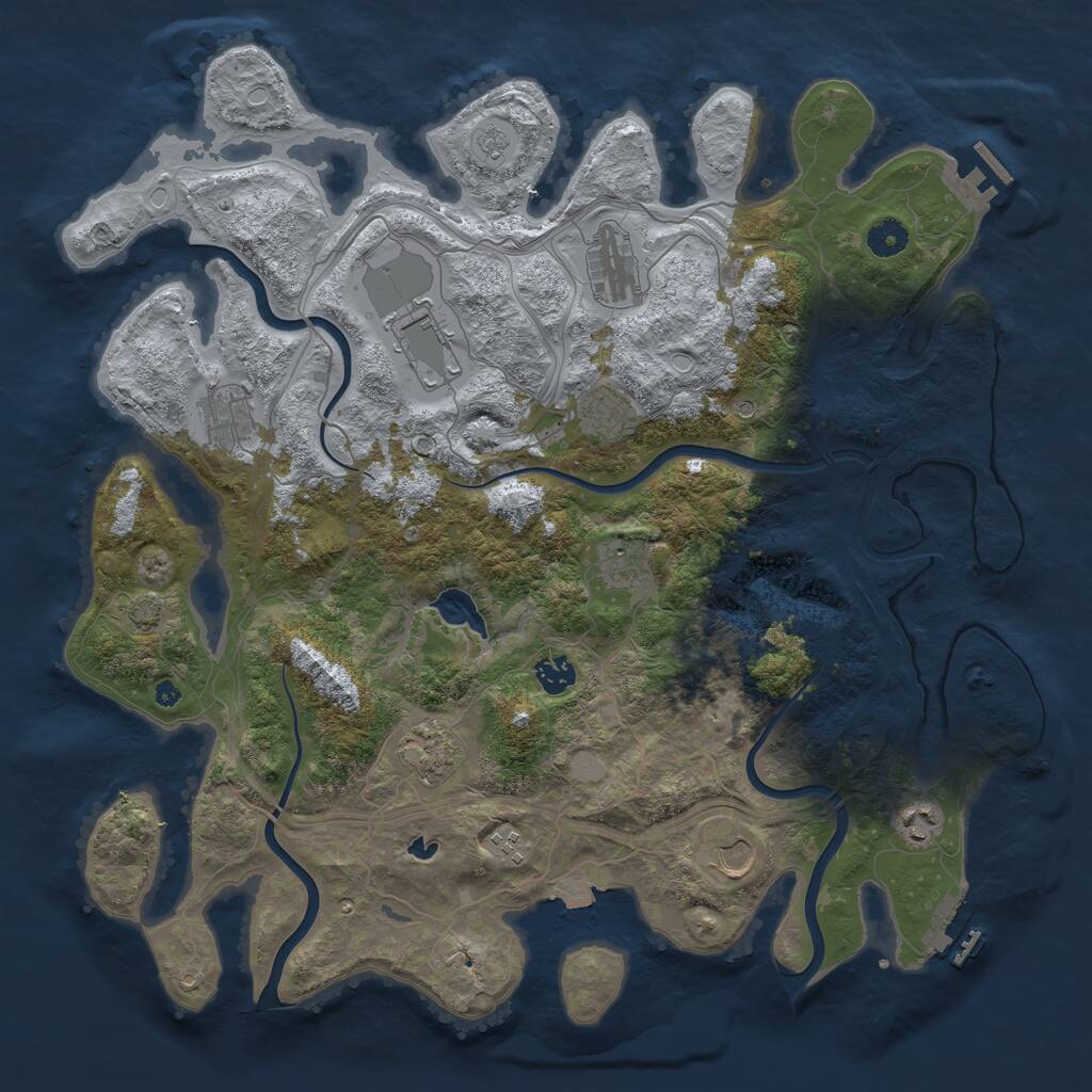 Rust Map: Procedural Map, Size: 4250, Seed: 800222914, 16 Monuments