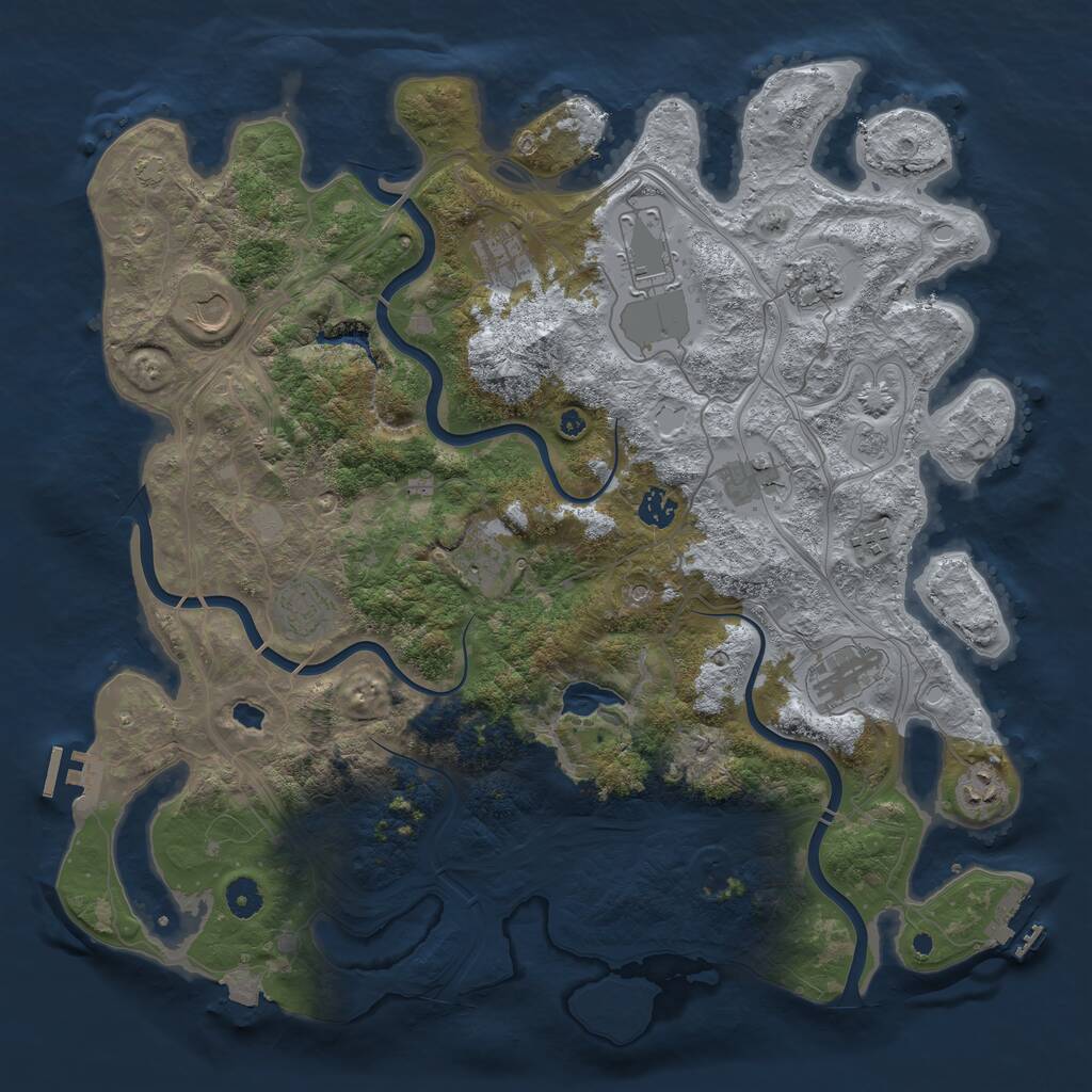 Rust Map: Procedural Map, Size: 4300, Seed: 98221377, 17 Monuments