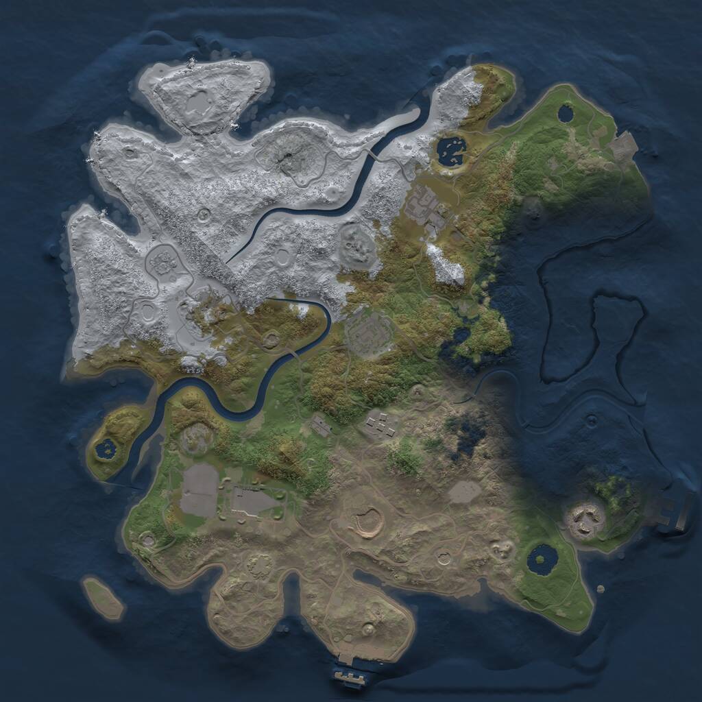 Rust Map: Procedural Map, Size: 3500, Seed: 24527, 14 Monuments