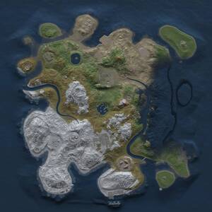Thumbnail Rust Map: Procedural Map, Size: 3000, Seed: 1642054476, 11 Monuments