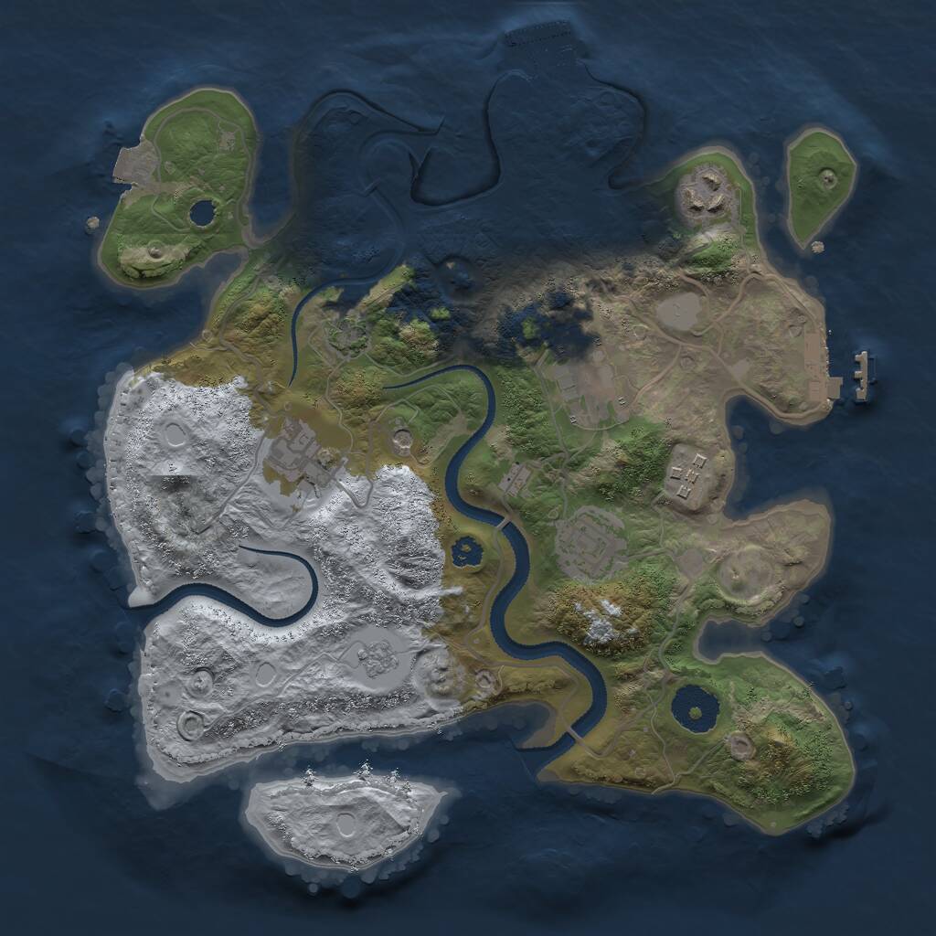 Rust Map: Procedural Map, Size: 3000, Seed: 27253, 11 Monuments