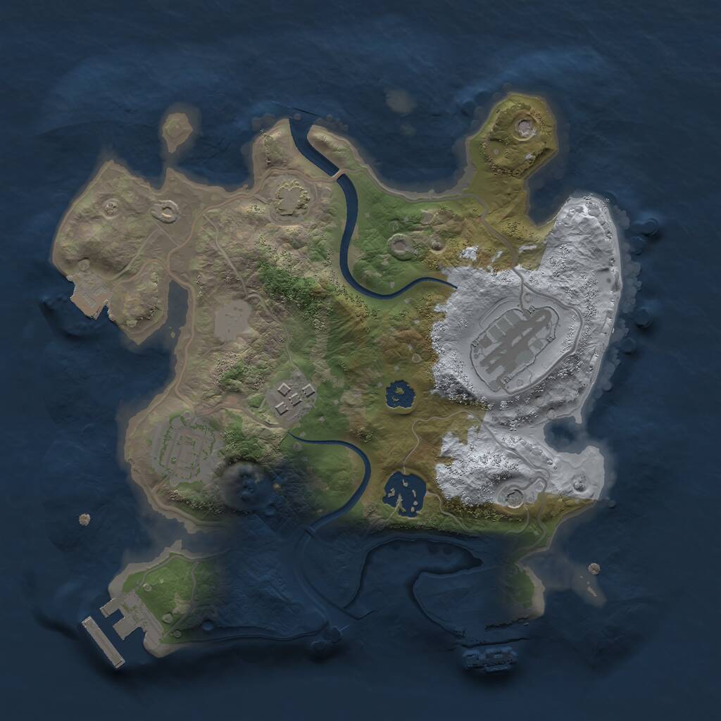 Rust Map: Procedural Map, Size: 2500, Seed: 156165, 9 Monuments