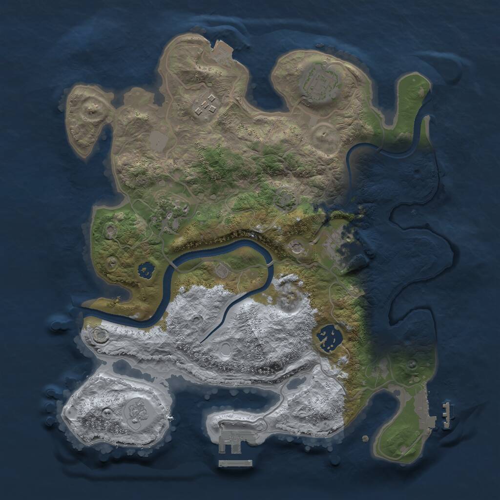 Rust Map: Procedural Map, Size: 3000, Seed: 279956377, 11 Monuments