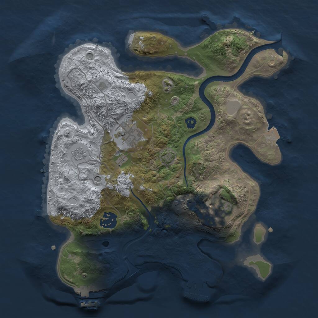 Rust Map: Procedural Map, Size: 2800, Seed: 1469226083, 10 Monuments