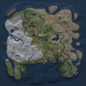 Thumbnail Rust Map: Procedural Map, Size: 4500, Seed: 901091266, 17 Monuments