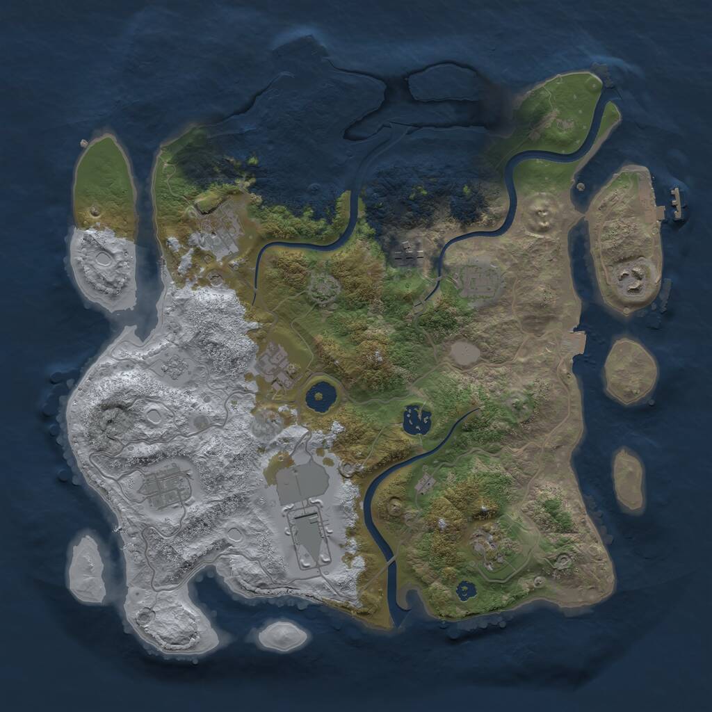 Rust Map: Procedural Map, Size: 3600, Seed: 494270, 15 Monuments