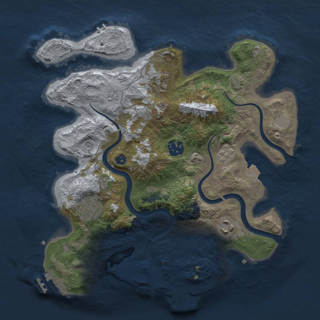 Rust Map: Procedural Map, Size: 3000, Seed: 4962, 11 Monuments