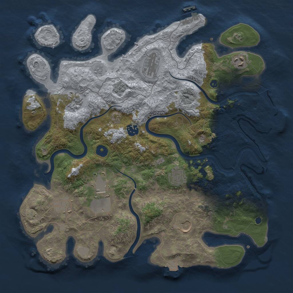 Rust Map: Procedural Map, Size: 3750, Seed: 149901994, 15 Monuments