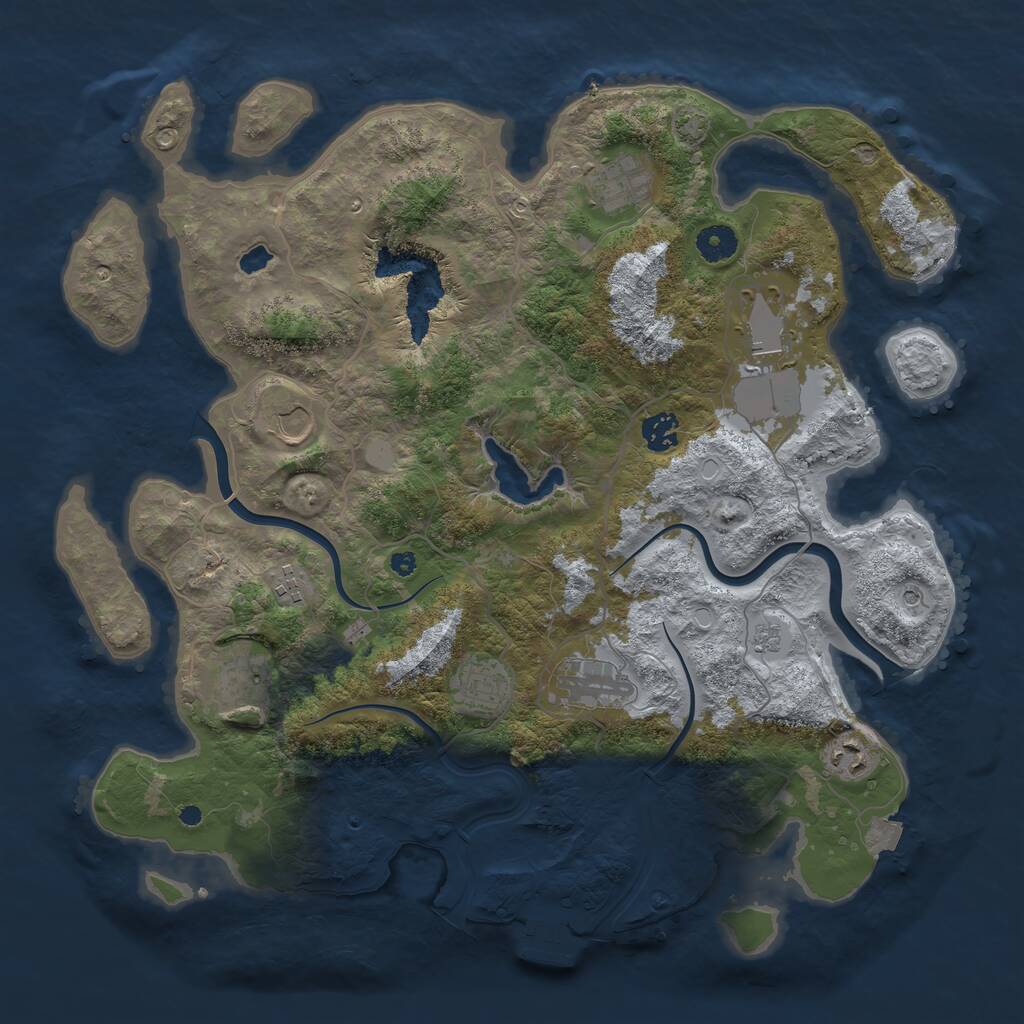 Rust Map: Procedural Map, Size: 4000, Seed: 1454516165, 14 Monuments